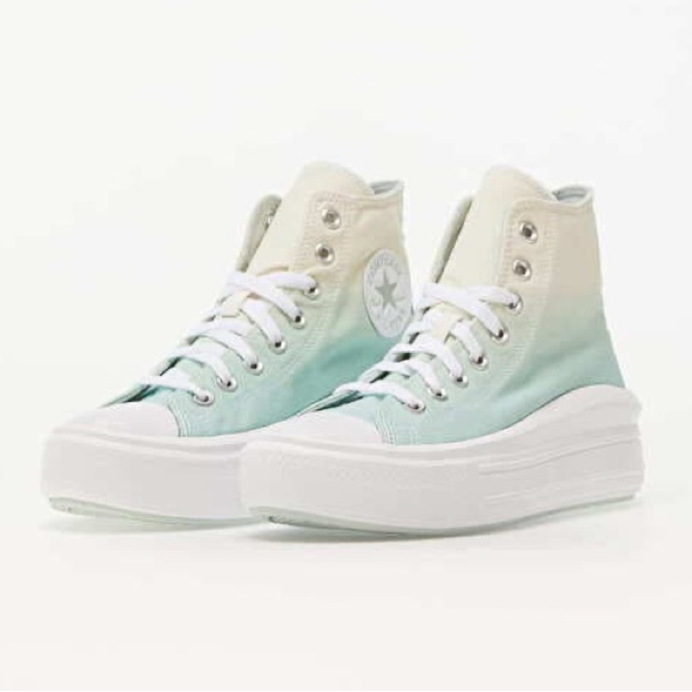 Converse Chuck Taylor All Star Move Platform Sneakers Beige/Green Size 10 US - Picture 2 of 14